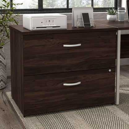 Bush Furniture - Hybrid 2 Drawer Lateral File Cabinet in Black Walnut - Assembled - HYF136BWSU-Z veiw 1