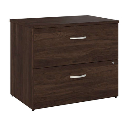 Bush Furniture - Hybrid 2 Drawer Lateral File Cabinet in Black Walnut - Assembled - HYF136BWSU-Z veiw 2