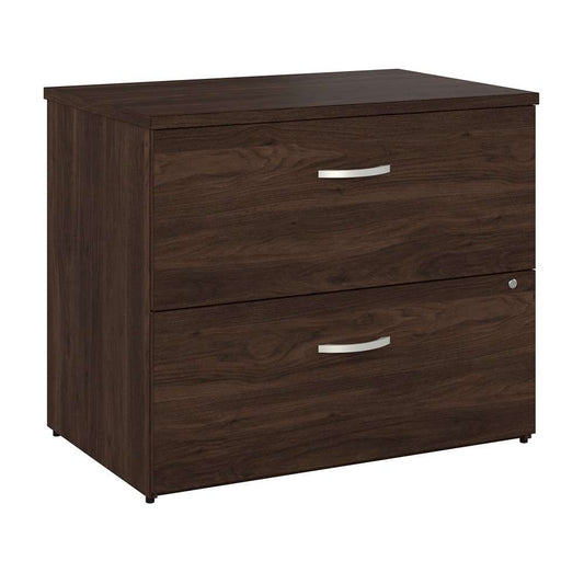 Bush Furniture - Hybrid 2 Drawer Lateral File Cabinet in Black Walnut - Assembled - HYF136BWSU-Z veiw 2