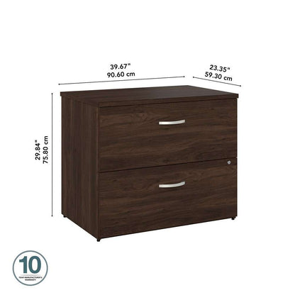 Bush Furniture - Hybrid 2 Drawer Lateral File Cabinet in Black Walnut - Assembled - HYF136BWSU-Z veiw 6