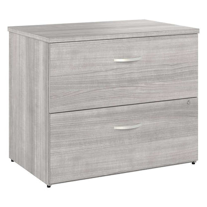 Bush Furniture - Hybrid 2 Drawer Lateral File Cabinet in Platinum Gray - Assembled - HYF136PGSU-Z veiw 2
