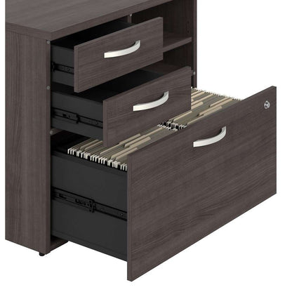Bush Furniture - Hybrid 2 Drawer Lateral File Cabinet with Shelves in Storm Gray - HYB018SGSU veiw 5