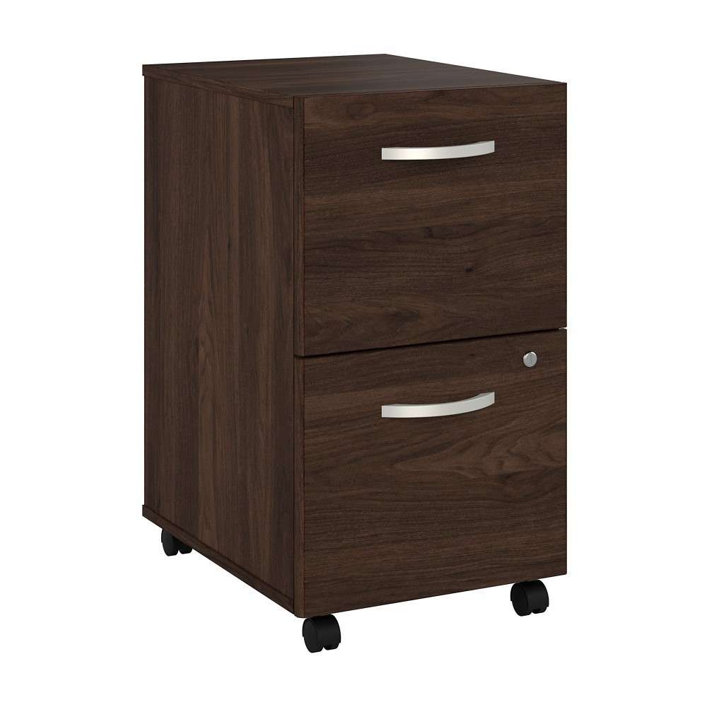 Bush Furniture - Hybrid 2 Drawer Mobile File Cabinet in Black Walnut - Assembled - HYF116BWSU-Z veiw 2