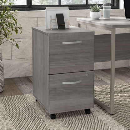 Bush Furniture - Hybrid 2 Drawer Mobile File Cabinet in Platinum Gray - Assembled - HYF116PGSU-Z veiw 1