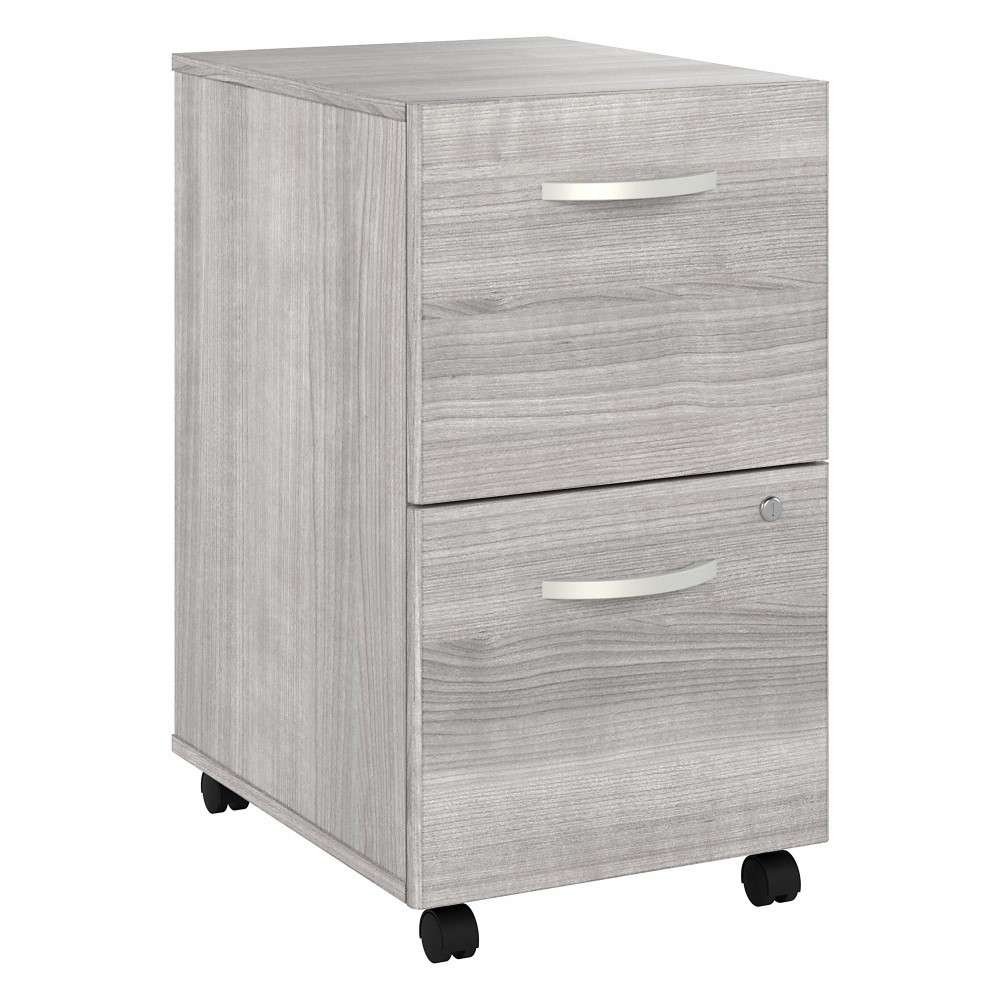 Bush Furniture - Hybrid 2 Drawer Mobile File Cabinet in Platinum Gray - Assembled - HYF116PGSU-Z veiw 2
