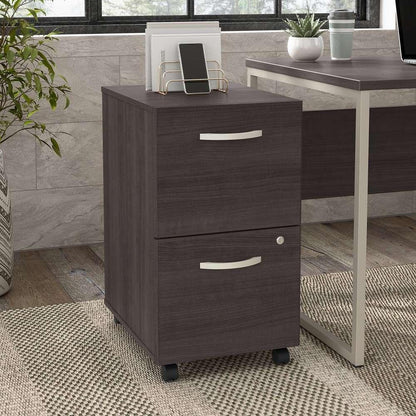 Bush Furniture - Hybrid 2 Drawer Mobile File Cabinet in Storm Gray - Assembled - HYF116SGSU-Z veiw 1