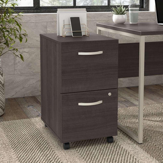 Bush Furniture - Hybrid 2 Drawer Mobile File Cabinet in Storm Gray - Assembled - HYF116SGSU-Z veiw 1