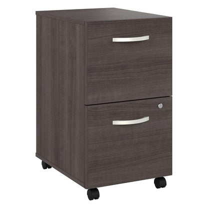 Bush Furniture - Hybrid 2 Drawer Mobile File Cabinet in Storm Gray - Assembled - HYF116SGSU-Z veiw 2