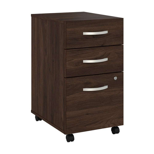 Bush Furniture - Hybrid 3 Drawer Mobile File Cabinet in Black Walnut - Assembled - HYF216BWSU-Z veiw 2