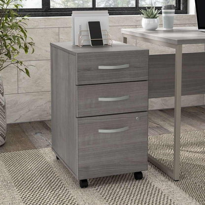 Bush Furniture - Hybrid 3 Drawer Mobile File Cabinet in Platinum Gray - Assembled - HYF216PGSU-Z veiw 1