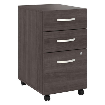 Bush Furniture - Hybrid 3 Drawer Mobile File Cabinet in Storm Gray - Assembled - HYF216SGSU-Z veiw 2