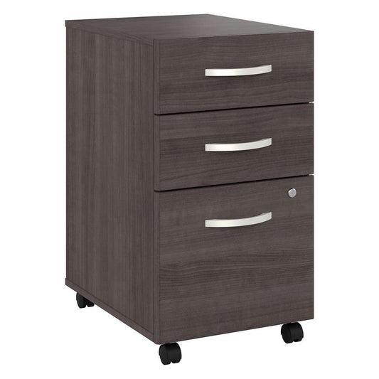 Bush Furniture - Hybrid 3 Drawer Mobile File Cabinet in Storm Gray - Assembled - HYF216SGSU-Z veiw 2