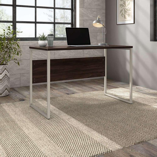 Bush Furniture - Hybrid 48W x 24D Computer Table Desk with Metal Legs in Black Walnut - HYD148BW veiw 1