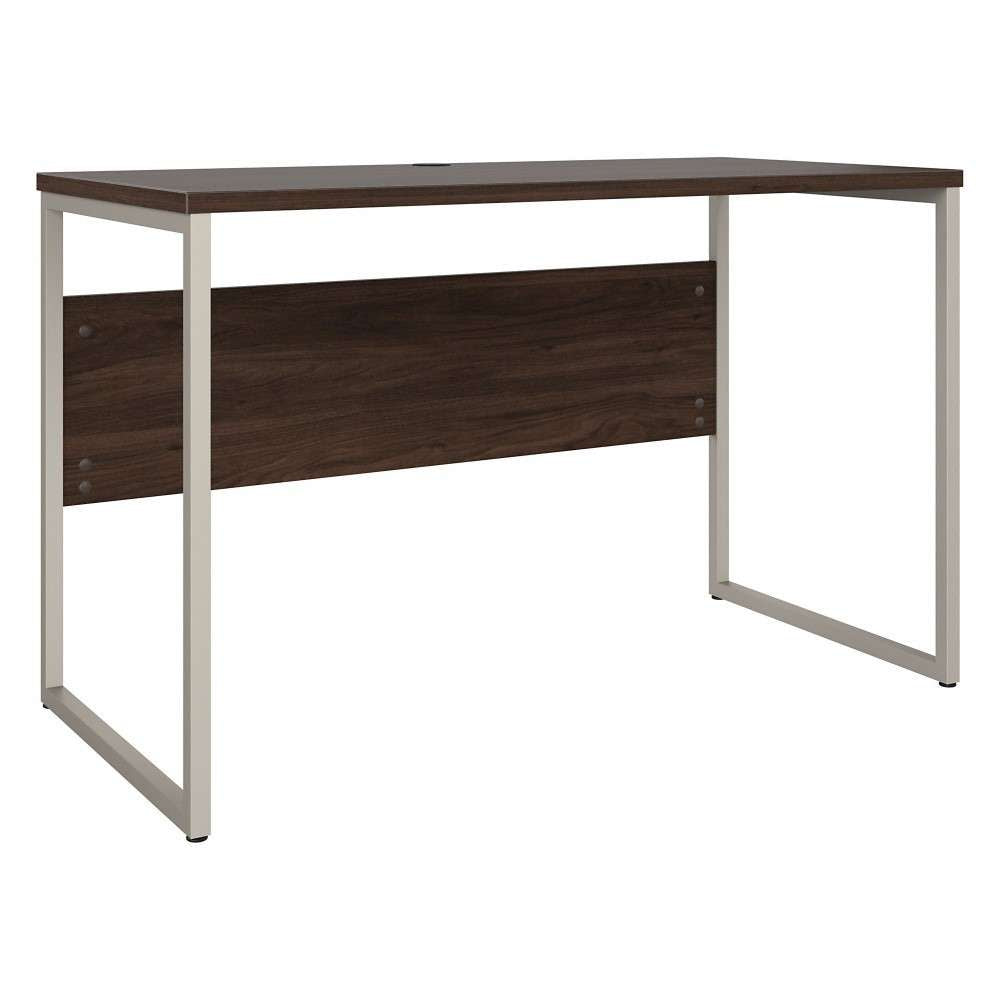 Bush Furniture - Hybrid 48W x 24D Computer Table Desk with Metal Legs in Black Walnut - HYD148BW veiw 2