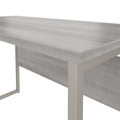 Bush Furniture - Hybrid 48W x 24D Computer Table Desk with Metal Legs in Platinum Gray - HYD148PG veiw 5
