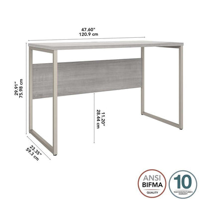 Bush Furniture - Hybrid 48W x 24D Computer Table Desk with Metal Legs in Platinum Gray - HYD148PG veiw 6