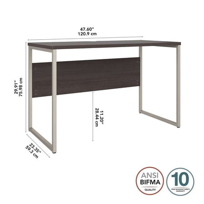 Bush Furniture - Hybrid 48W x 24D Computer Table Desk with Metal Legs in Storm Gray - HYD148SG veiw 6