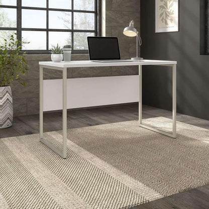 Bush Furniture - Hybrid 48W x 24D Computer Table Desk with Metal Legs in White - HYD148WH veiw 1