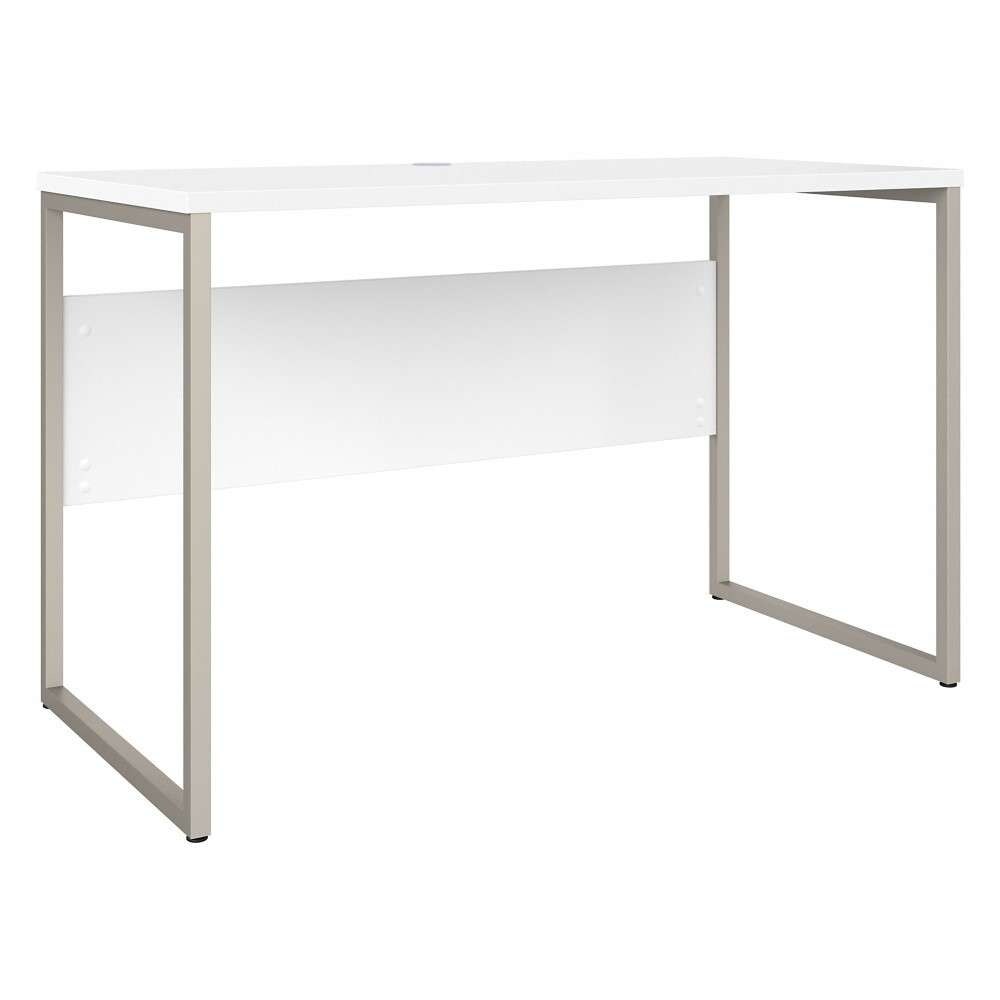 Bush Furniture - Hybrid 48W x 24D Computer Table Desk with Metal Legs in White - HYD148WH veiw 2