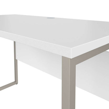 Bush Furniture - Hybrid 48W x 24D Computer Table Desk with Metal Legs in White - HYD148WH veiw 5