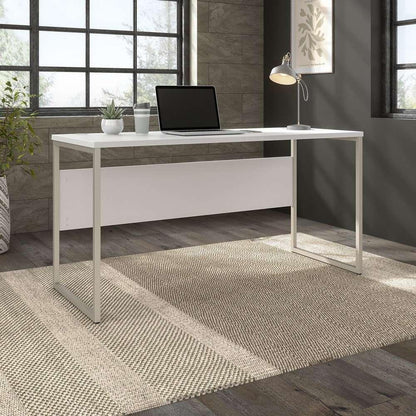 Bush Furniture - Hybrid 60W x 24D Computer Table Desk with Metal Legs in White - HYD260WH veiw 1