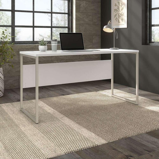 Bush Furniture - Hybrid 60W x 24D Computer Table Desk with Metal Legs in White - HYD260WH veiw 1