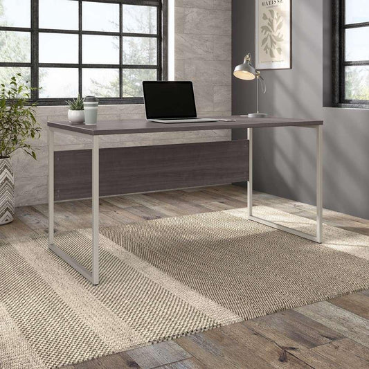 Bush Furniture - Hybrid 60W x 30D Computer Table Desk with Metal Legs in Storm Gray - HYD360SG veiw 1