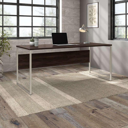 Bush Furniture - Hybrid 72W x 30D Computer Table Desk with Metal Legs in Black Walnut - HYD373BW veiw 1