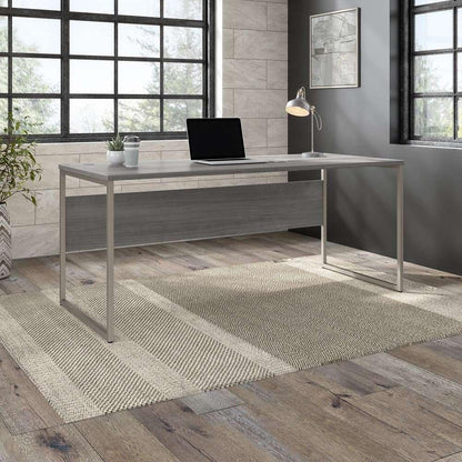 Bush Furniture - Hybrid 72W x 30D Computer Table Desk with Metal Legs in Platinum Gray - HYD373PG veiw 1