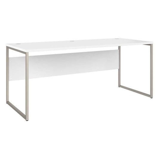 Bush Furniture - Hybrid 72W x 30D Computer Table Desk with Metal Legs in White - HYD373WH veiw 2