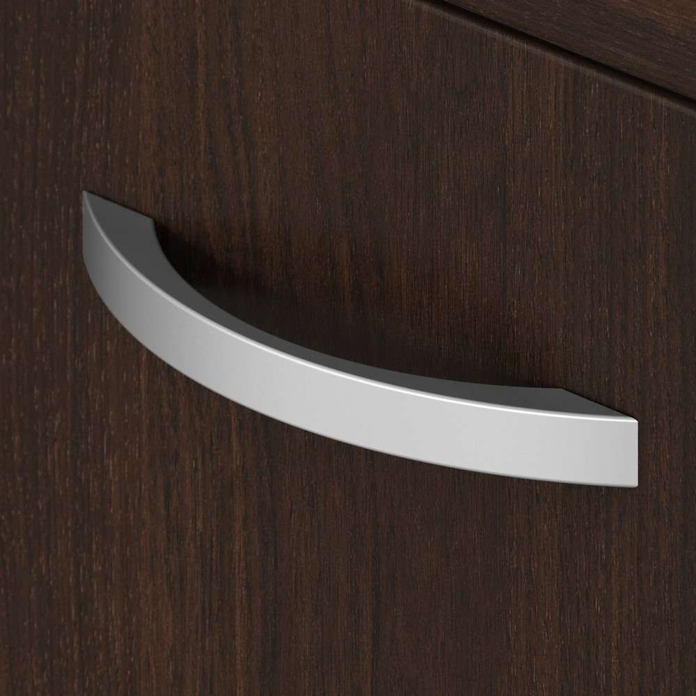 Bush Furniture - Hybrid Low Storage Cabinet with Doors and Shelves in Black Walnut - HYS160BW-Z veiw 4