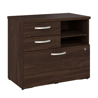 Bush Furniture - Hybrid Office Storage Cabinet with Drawers and Shelves in Black Walnut - HYF130BWSU-Z veiw 2