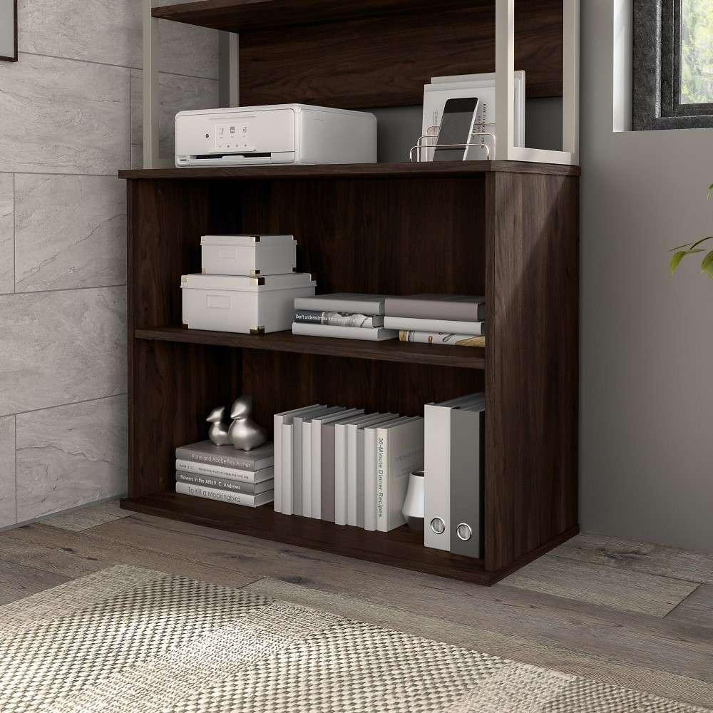 Bush Furniture - Hybrid Small 2 Shelf Bookcase in Black Walnut - HY3036BW-Z veiw 1