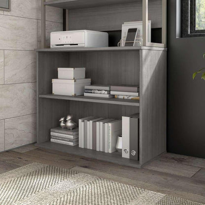 Bush Furniture - Hybrid Small 2 Shelf Bookcase in Platinum Gray - HY3036PG-Z veiw 1