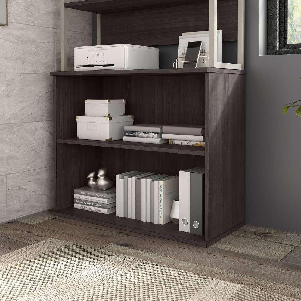 Bush Furniture - Hybrid Small 2 Shelf Bookcase in Storm Gray - HY3036SG-Z veiw 1