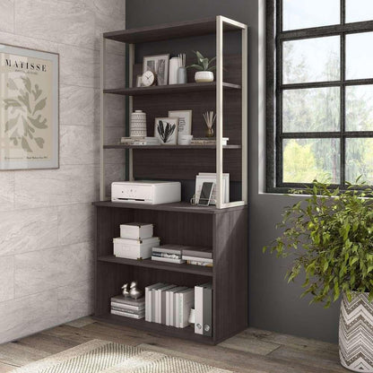 Bush Furniture - Hybrid Small 2 Shelf Bookcase in Storm Gray - HY3036SG-Z veiw 8
