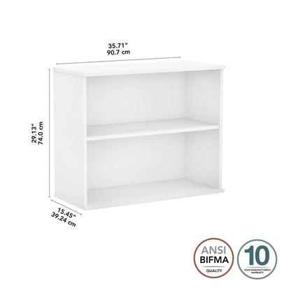 Bush Furniture - Hybrid Small 2 Shelf Bookcase in White - HY3036WH-Z veiw 6