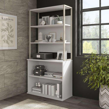 Bush Furniture - Hybrid Small 2 Shelf Bookcase in White - HY3036WH-Z veiw 8