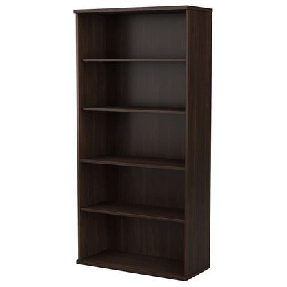 Bush Furniture - Hybrid Tall 5 Shelf Bookcase in Black Walnut - HYB136BW-Z veiw 1