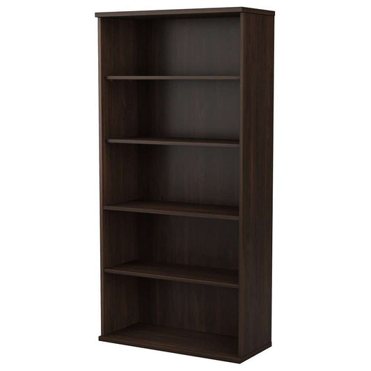 Bush Furniture - Hybrid Tall 5 Shelf Bookcase in Black Walnut - HYB136BW-Z veiw 1