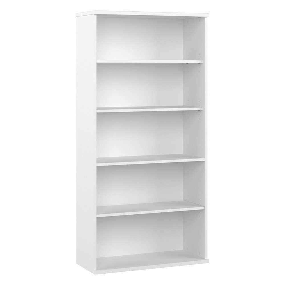 Bush Furniture - Hybrid Tall 5 Shelf Bookcase in White - HYB136WH-Z veiw 1