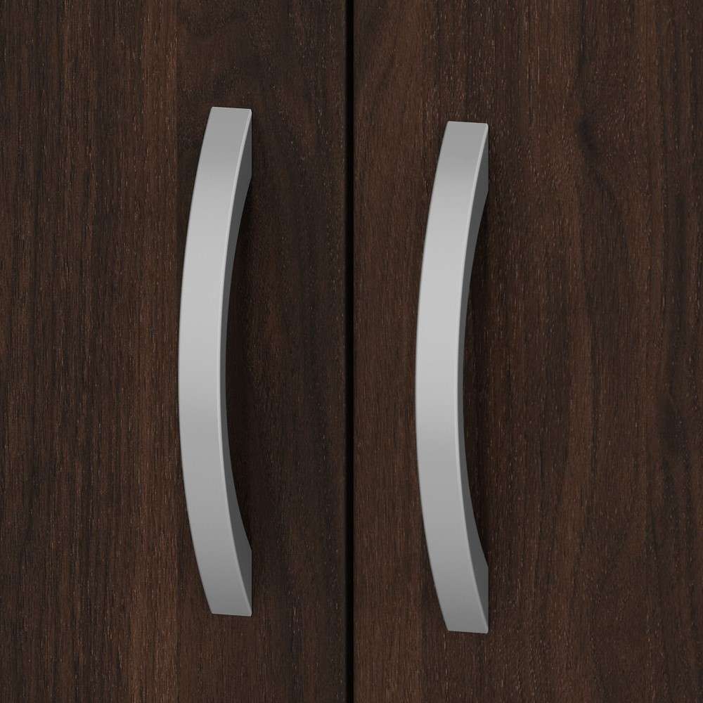 Bush Furniture - Hybrid Tall 5 Shelf Bookcase with Doors in Black Walnut - HYB024BW veiw 4