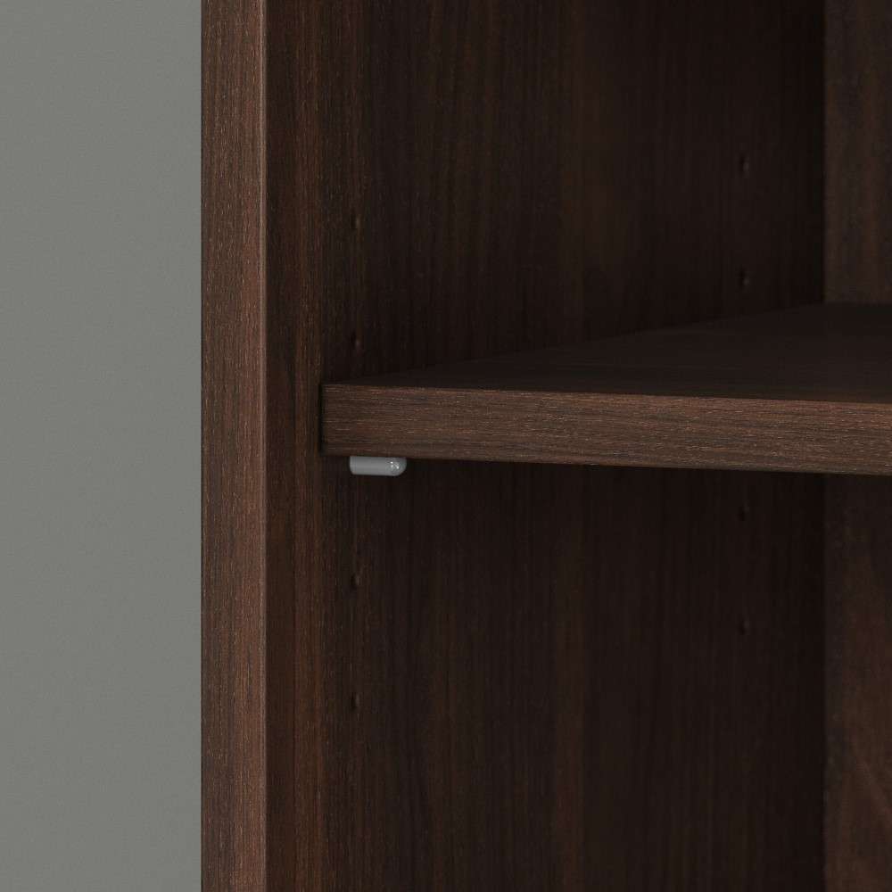 Bush Furniture - Hybrid Tall 5 Shelf Bookcase with Doors in Black Walnut - HYB024BW veiw 5