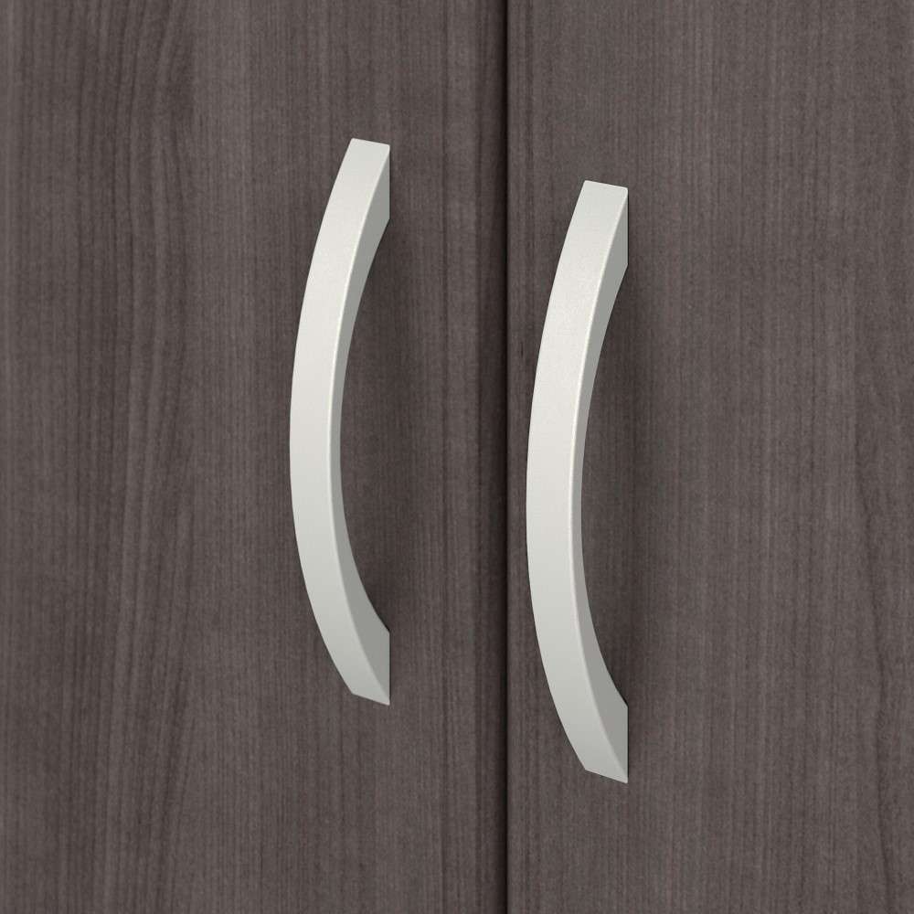 Bush Furniture - Hybrid Tall 5 Shelf Bookcase with Doors in Storm Gray - HYB024SG veiw 4