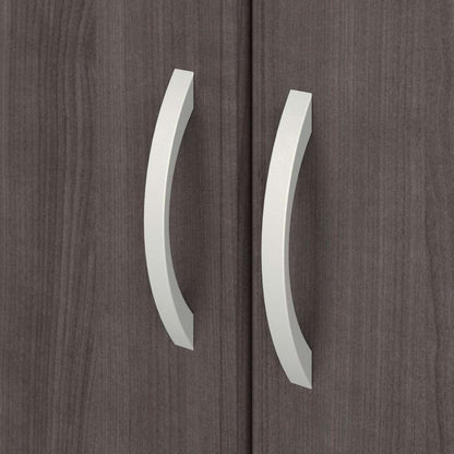 Bush Furniture - Hybrid Tall 5 Shelf Bookcase with Doors in Storm Gray - HYB024SG veiw 4