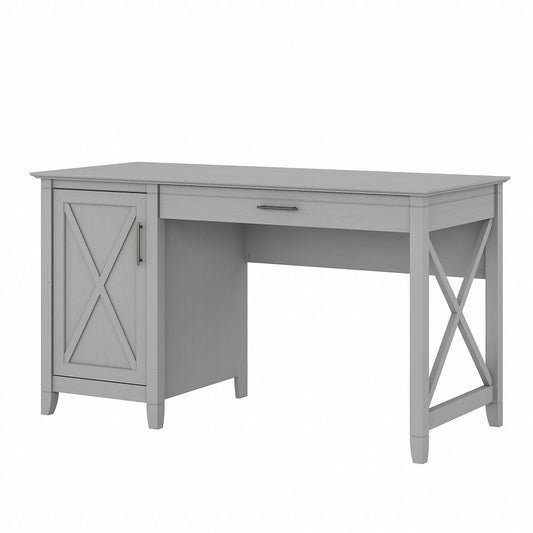 Bush Furniture - Key West 54W Computer Desk with Keyboard Tray and Storage in Cape Cod Gray - KWD154CG-03 veiw 1