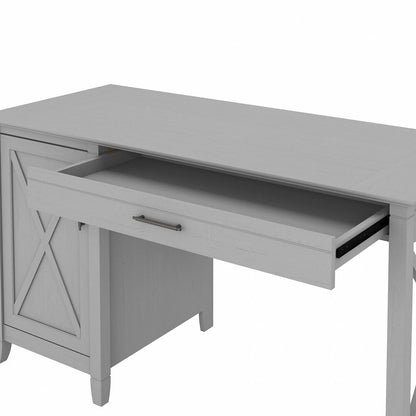 Bush Furniture - Key West 54W Computer Desk with Keyboard Tray and Storage in Cape Cod Gray - KWD154CG-03 veiw 5