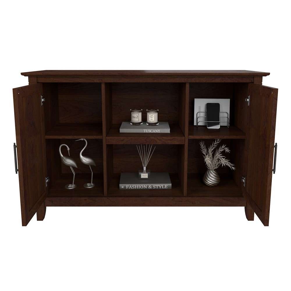 Bush Furniture - Key West Accent Cabinet with Doors in Bing Cherry - KWS146BC-03 veiw 3