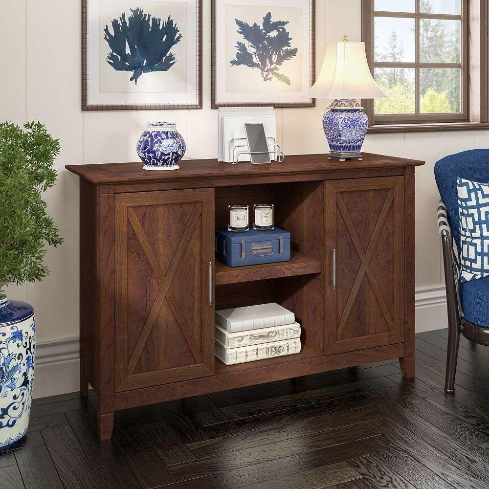 Bush Furniture - Key West Accent Cabinet with Doors in Bing Cherry - KWS146BC-03 veiw 4