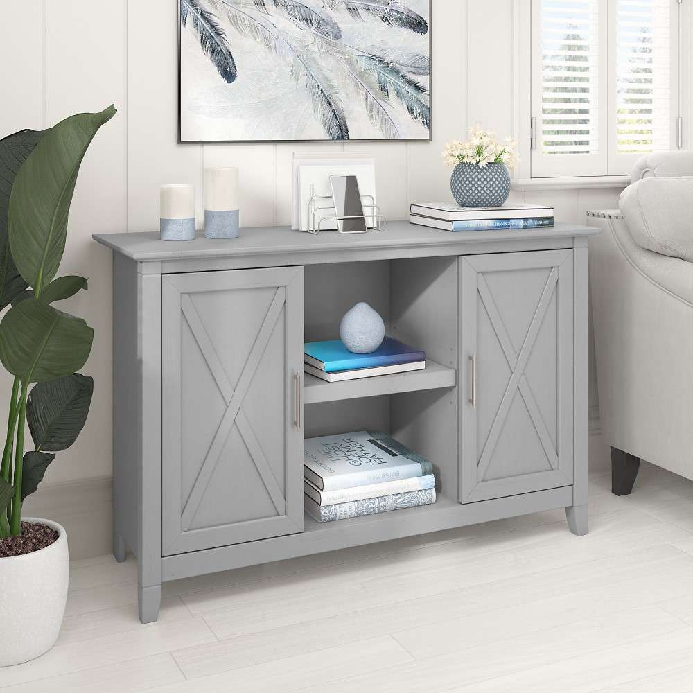 Bush Furniture - Key West Accent Cabinet with Doors in Cape Cod Gray - KWS146CG-03 veiw 4